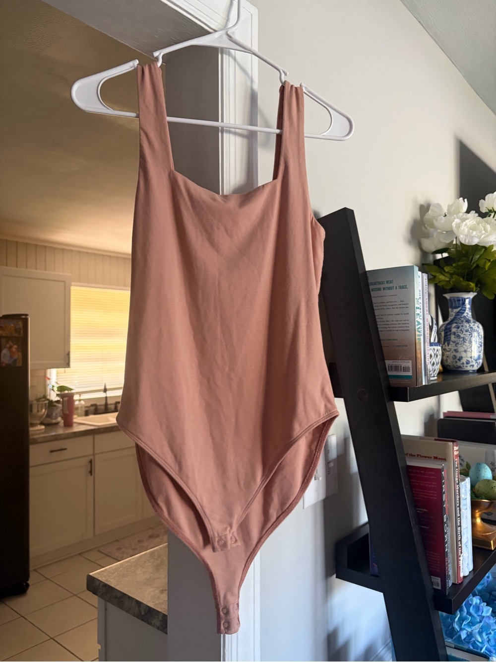 Old Navy Light Orange Square Neck Bodysuit Size Small